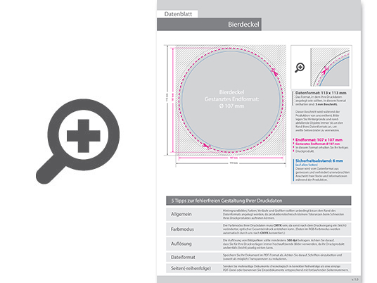 Product Bild bierdeckel_rund_d_=_107_mm__4_0-farbig_einseitig_bedruckt